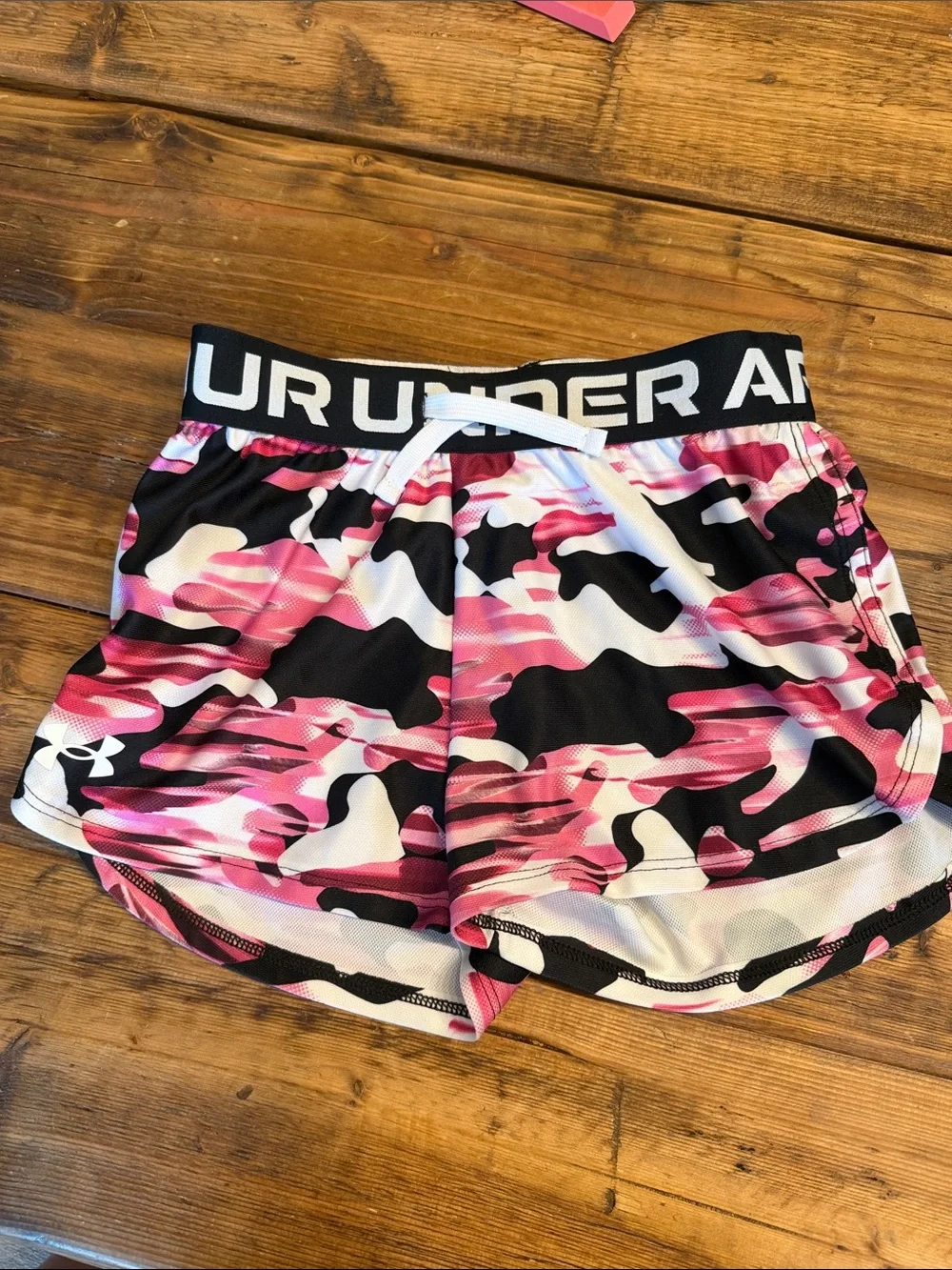 Under Armour Pink Black White Camo Athletic Shorts